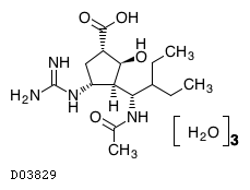 ラニナミビルオクタン酸エステル水和物構造図