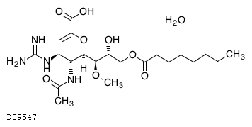 ラニナミビルオクタン酸エステル水和物構造図